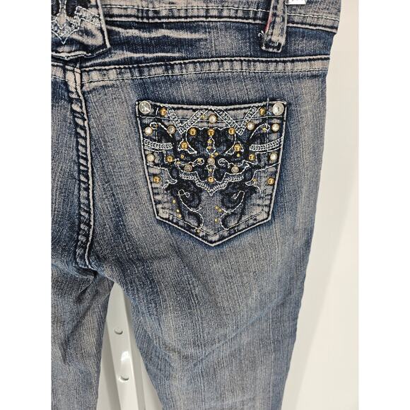 C. Ies Jeans Women's Low Rise Blue Button Closer Design Pockets Jeans Size 9 - Picture 5 of 6